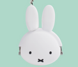 mimi POCHI BABY Miffy Pouch | White, a compact silicone coin case with Miffy’s face and clip closure.