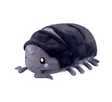 Soft plush toy of Pillbug Roly Poly with magnets allowing it to roll into a ball, designed for folding and cuddling.