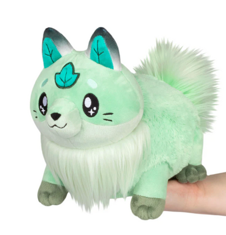 Leafy Fox Mini plush toy in soft green with leaf details, perfect for woodland-themed decor or playtime.