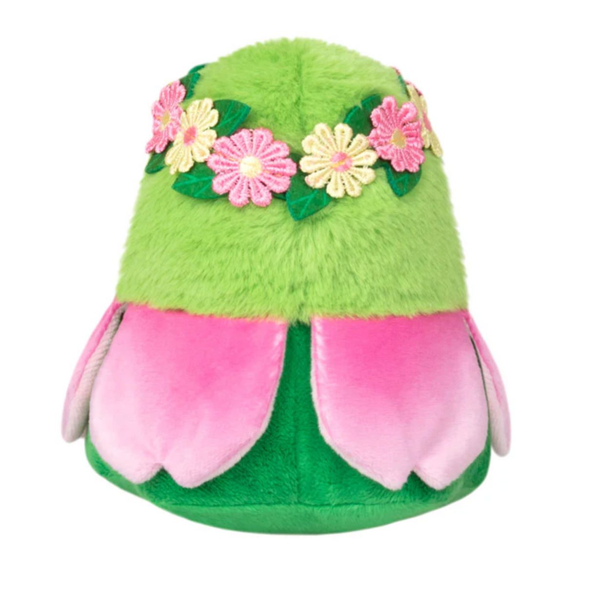 Alter Ego | Plague Doctor Nymph plush with pink flower crown and green fuzzy forest fairy design.