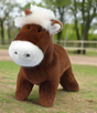 Muzzles | Chestnut Horse Jorge plush toy, 7-8 inches long, with a fluffy mane and friendly expression.