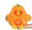 Orange Chicken Mini plush toy with bright orange body and citrus slice belly, held by hand, size 10x10x9 inches.