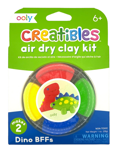 Creatibles Air Dry Clay Kit | Dino BFFs with four colorful clay pieces to make two dinosaur friends, non-toxic and easy to shape.