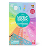 The Lovely Book of Lettering stencil kit with colorful fonts and lettering designs for young graphic designers.