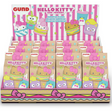 Hello Kitty & Friends Fast Food Blind Box display featuring plush toys in sealed bags with keychains.