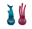 Two colorful Waboba Dive Tails pool sinkers with fun aquatic character designs for kids to grab underwater.