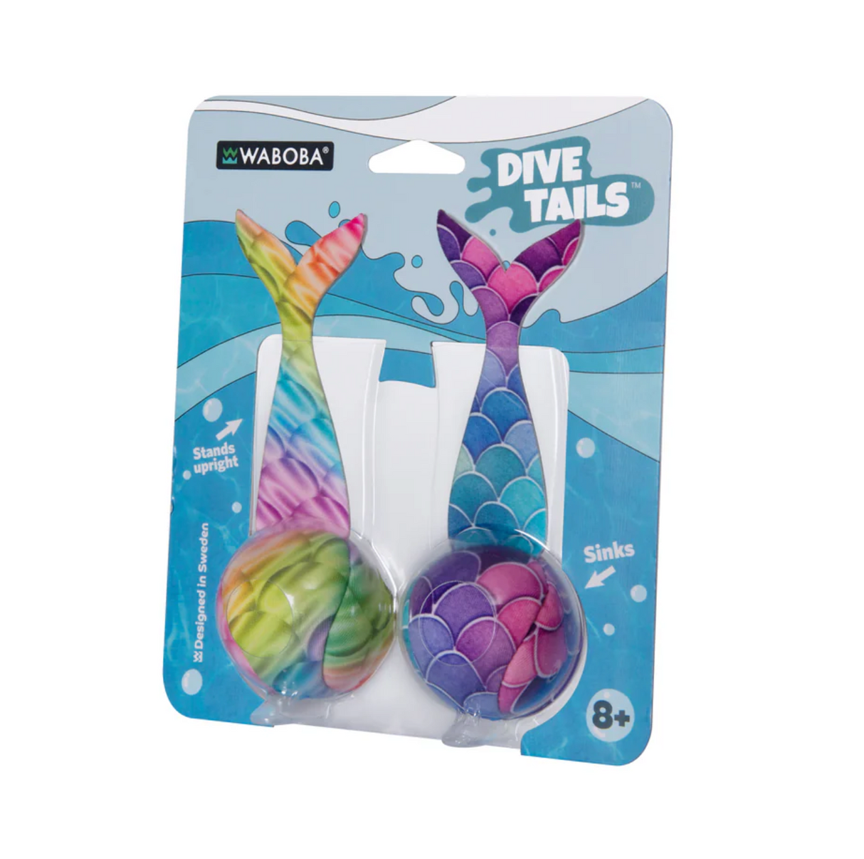 Waboba Dive Tails colorful mermaid sinkers designed to stand upright and sink for pool fun ages 8+