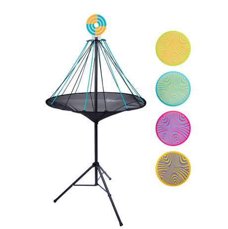 Waboba Hitman disc target game set with adjustable height, landing cage, bullseye topper, and four colorful Wingman discs.