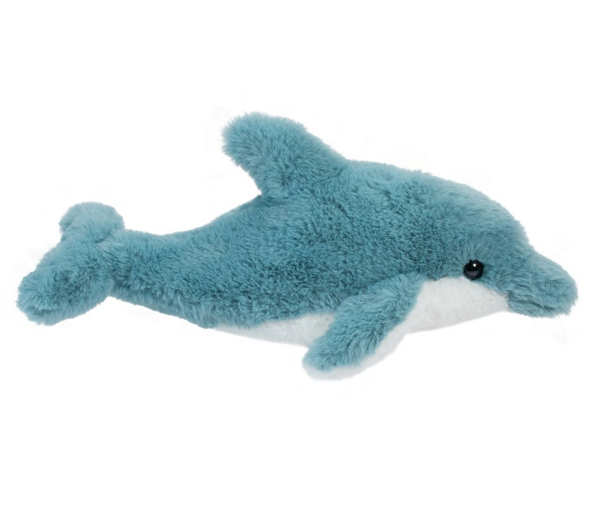 Plush Dolphin Bopper with slate blue fur and pale underside, soft and realistic stuffed animal for marine fans.