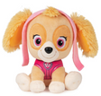 Paw Patrol Skye plush toy wearing pink aviator uniform with floppy ears and embroidered puppy smile, soft and cuddly.