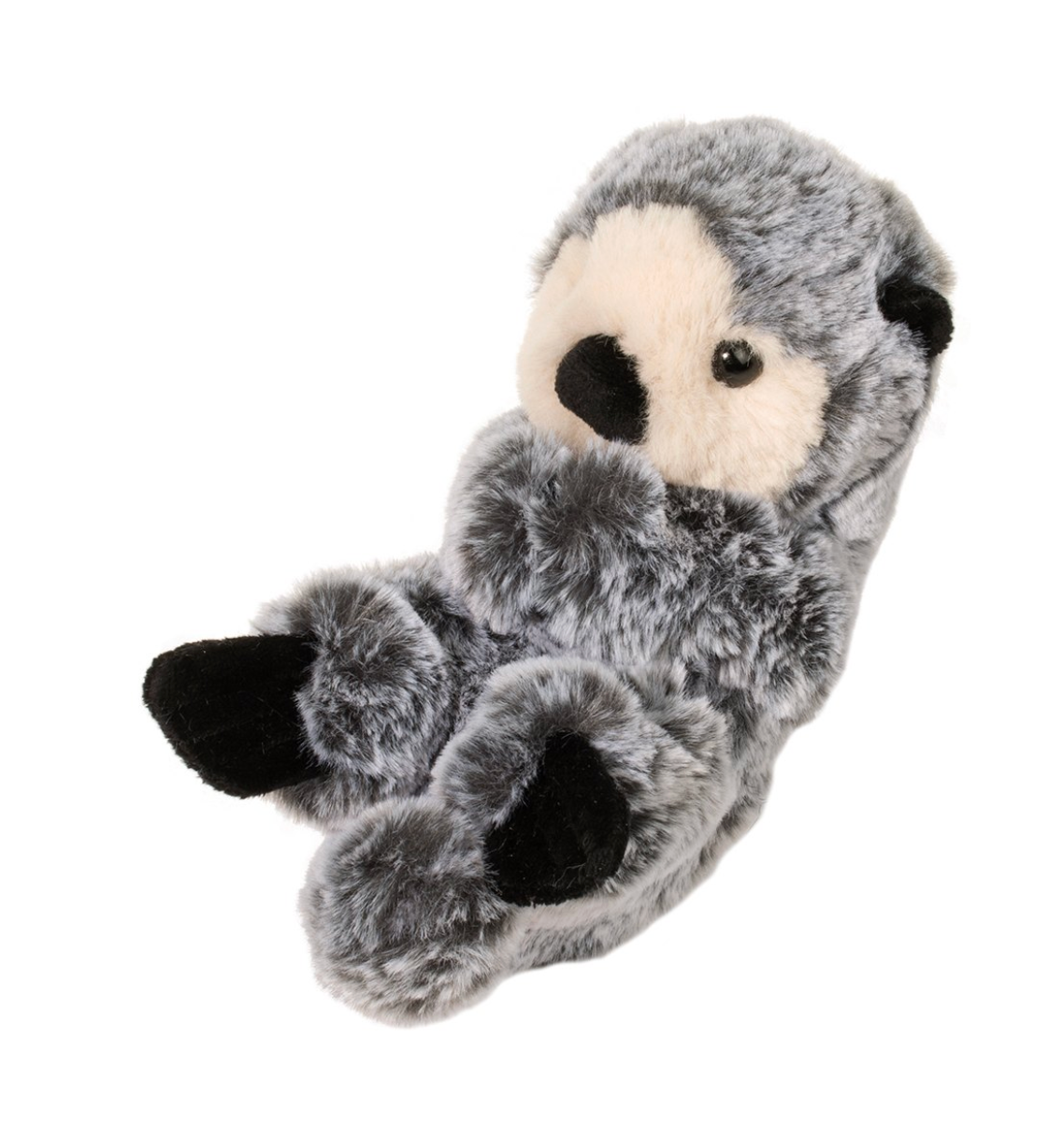 Lil' Baby Otter plush toy with soft gray fur, black flippered paws, and a cute realistic sea otter face.