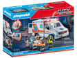 City Action | Ambulance with Lights toy set featuring ambulance, paramedics, stretcher, and medical accessories for kids 4-10 years.