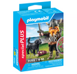 Special Plus Viking with Guard Dog Playmobil set featuring Viking figure, shield, sword, axe, and loyal guard dog with bone.
