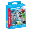 Special Plus | Glazier PLAYMOBIL set with figure, glass panes, suction handles, and window cleaning accessories.