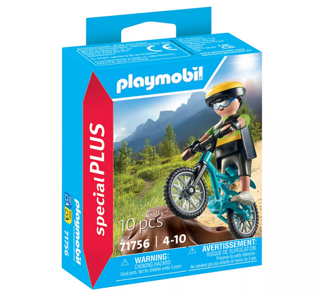 PLAYMOBIL Special Plus | Mountain Biker with figure, mountain bike, and obstacle for off-road play.