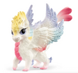 Bayala | Rainbow Baby Dragon with white coat, yellow crest, and pink, blue, turquoise shimmering wings, friendly for ages 5+