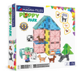 Magnatiles Puppy Park 27pc set with colorful tiles and four playful puppy figures for imaginative play.