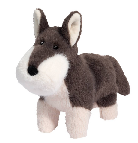 Plush wolf-shaped toy showcasing the soft texture and details of Muzzles | Wolf Wayne product.