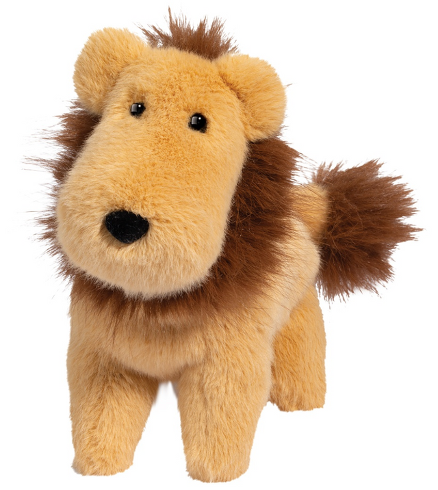 Soft plush lion with brown mane and big fluffy muzzle, adorable round ears in Muzzles | Lloyd Lion toy.