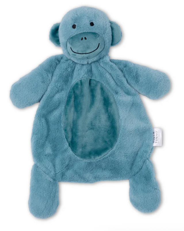 Big Buddy | Milo the Monkey soft blue plush toy with weighted hands and feet for baby comfort and play