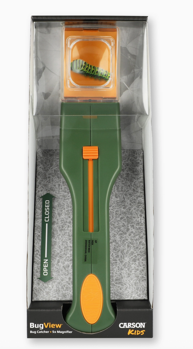 Bug View Bug Catcher with 5x magnifier for safe and close observation of insects, designed for kids and beginners.
