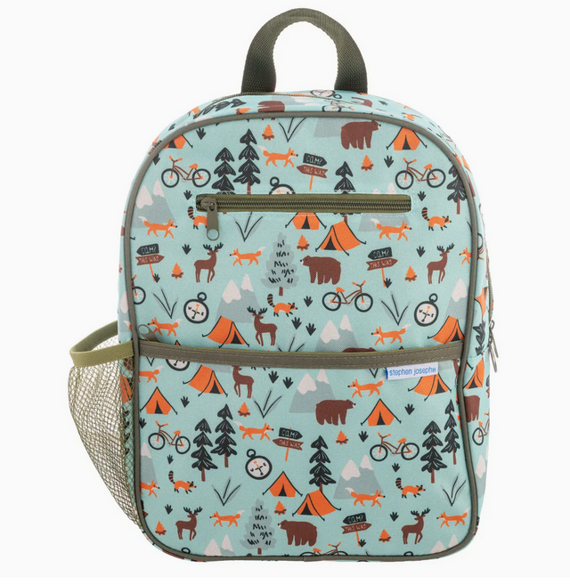 Junior backpack for kids with outdoor animal and nature design, padded back, adjustable straps, and multiple pockets for essentials.