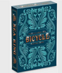 Bicycle Sea King playing cards box with intricate sea-inspired teal and blue embossed design and gold lettering.