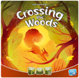 Colorful board game cover featuring Squirly the squirrel leaping through a bright forest in Crossing the Woods