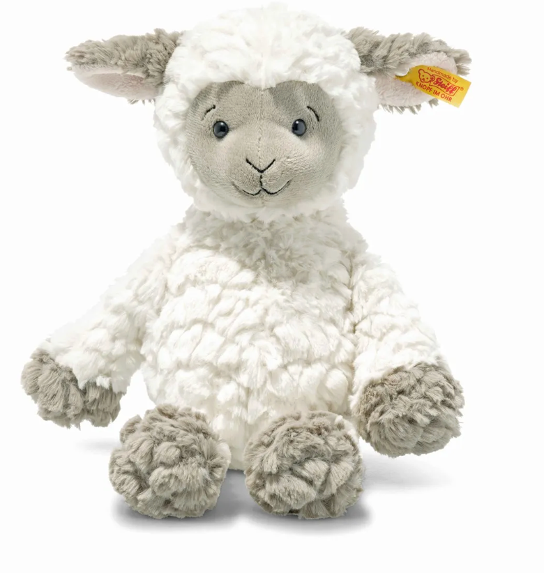 Soft and cuddly baby lamb plush with a smiling face and extra-soft coat perfect for children’s hugs and play.
