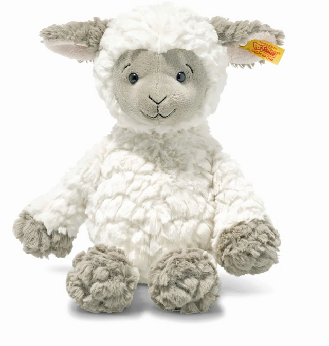 Soft and cuddly baby lamb plush with a smiling face and extra-soft coat perfect for children’s hugs and play.