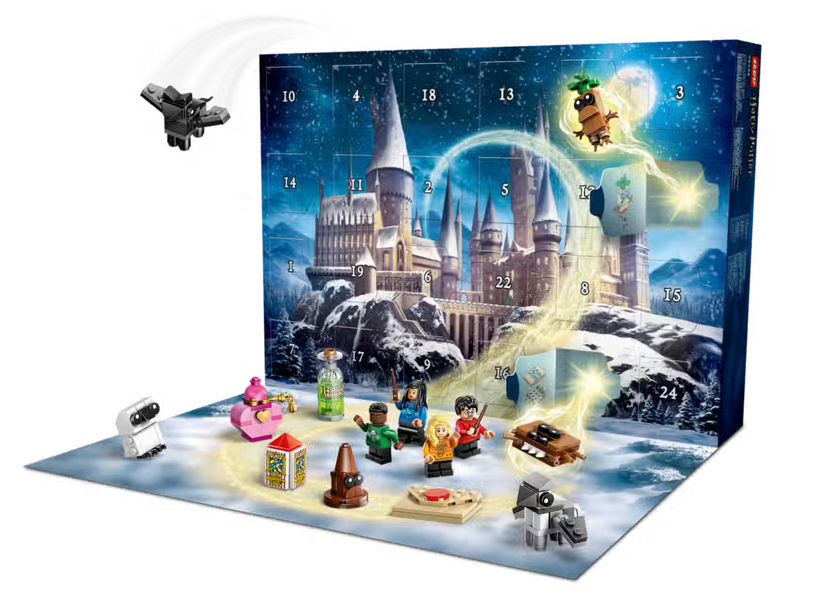 LEGO Harry Potter Advent Calendar 2025 with buildable figures and magical holiday surprises for ages 7 and up.