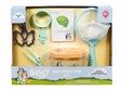 Bluey Bug Inspector Kit with net, magnifying glass, bug habitat, tweezers, and identification cards for kids aged 3+