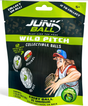 Junk Ball Wild Pitch collectible baseball package featuring mystery ball designs and a free sticker for ages 5 and up.