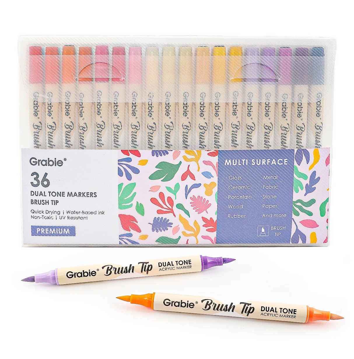 Duel Tone Brush Tip Acrylic Paint Marker Set