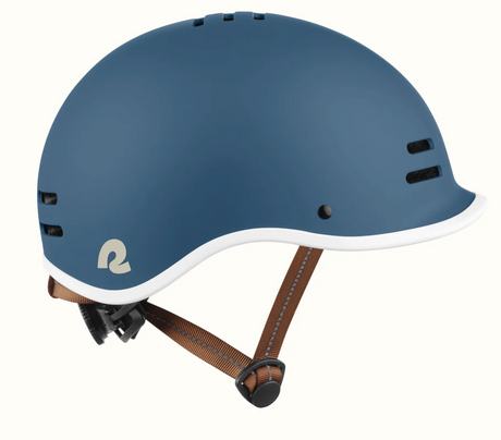Remi Kids Bike & Skate Helmet in blue with built-in visor, ventilation, and adjustable straps for a secure fit.