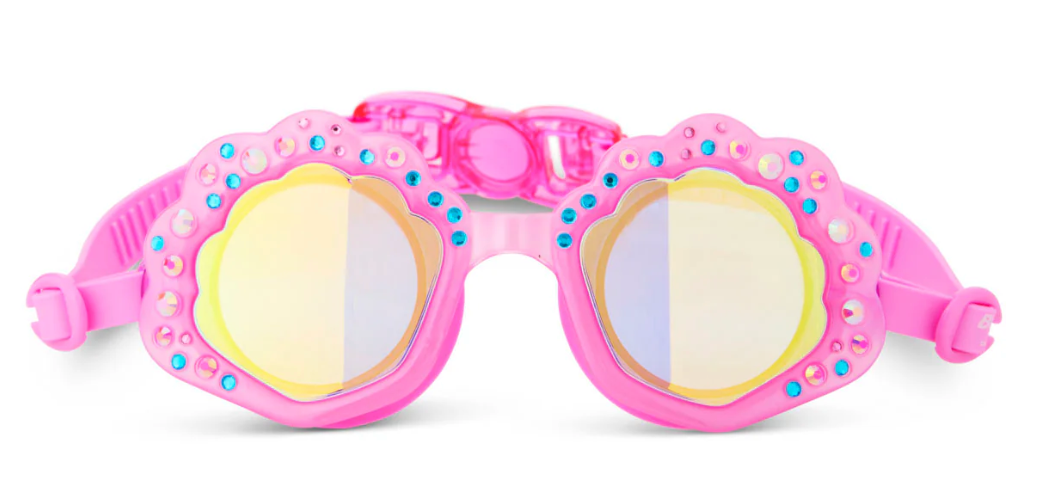 Goggles Seashore pink kids swim goggles with seashell design, easy back clip, and stylish coastal look for ages 3+