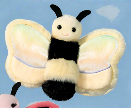 Mini Bug plush toy resembling a cute bee with soft wings, perfect for cuddling and gifting bug-lovers.