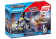 City Action | Tactical Unit and Thief with policeman and thief figures on motorbike and bicycle in chase scene toy set.