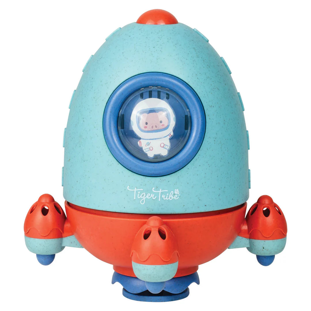 Bath Rocket interactive bath toy with spinning jets and astronaut design for sensory water play and cause-and-effect learning.