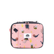 Lunch Bag | Swimming Mercats pink insulated lunch bag with mermaid cat design and removable divider for organized storage.