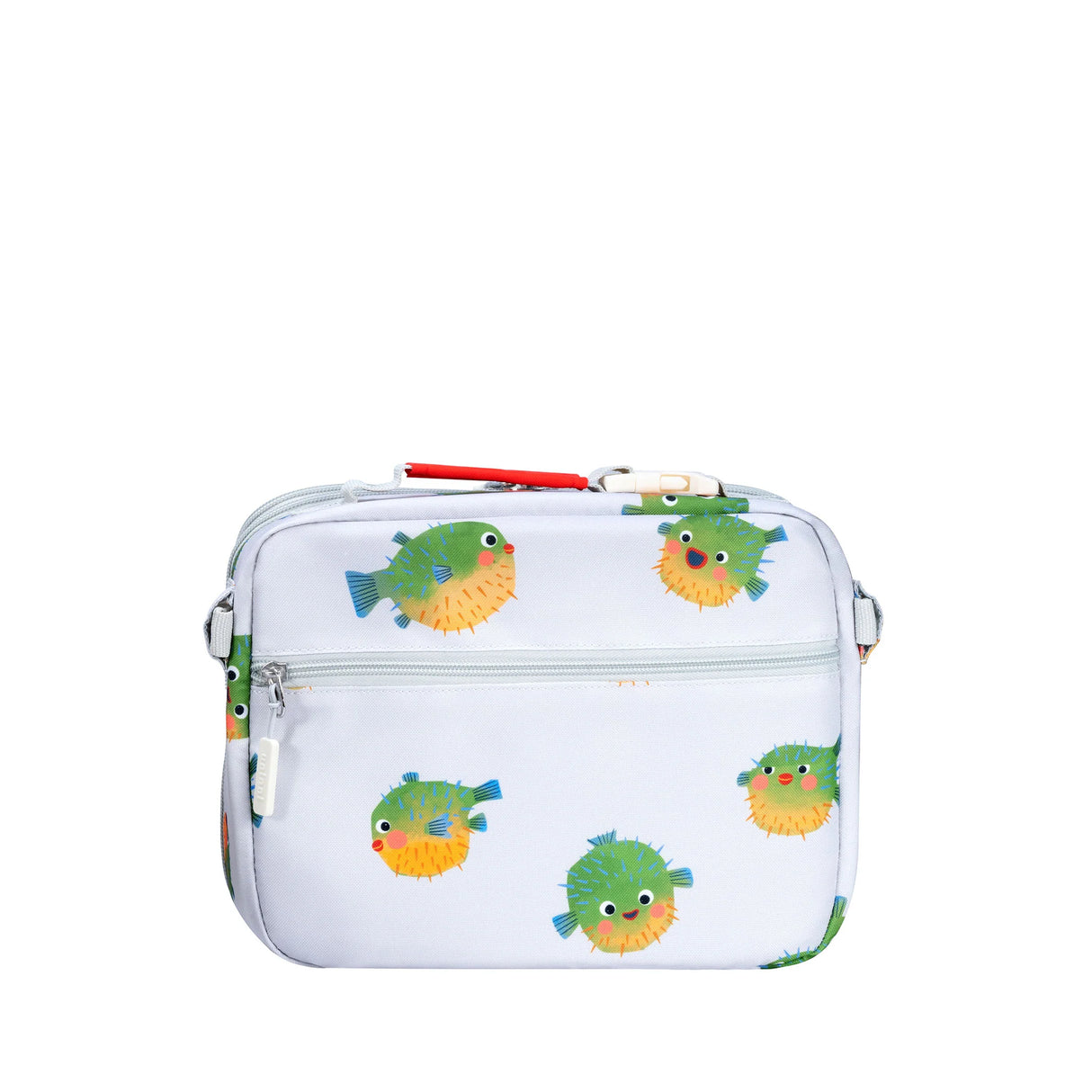 Lunch Bag | Pufferfish with insulated padding, expandable compartments, removable divider, and cheerful pufferfish print design.