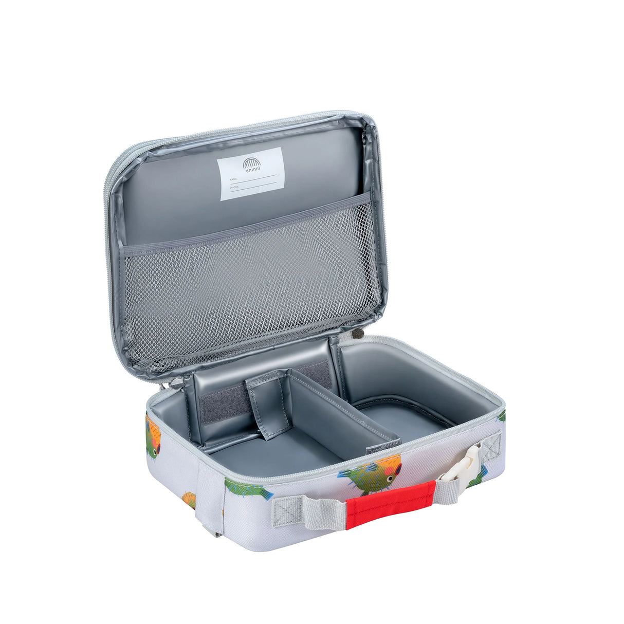 Lunch Bag | Pufferfish with removable divider, insulated padded compartments, and built-in name tag for easy organization.