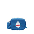 Toddler Lunchbag | Shark in blue with shark face design, insulated main compartment, padded handle, and side bottle holder.