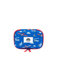 Pencil Case | Airplane with blue airplane print, strong metal zipper, and built-in name tag for organized school supplies.