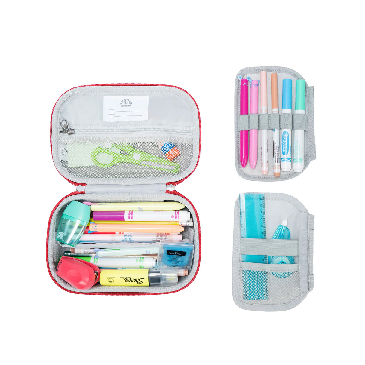 Pencil Case | Airplane with removable divider, zippered mesh pocket, and holders for organizing school supplies.