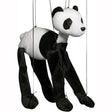 Marionette Small | Panda string puppet with control bar, 8" tall, designed to hop, skip, and dance easily.