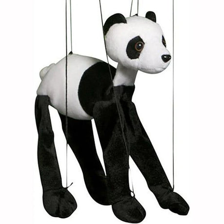 Marionette Small | Panda string puppet with control bar, 8" tall, designed to hop, skip, and dance easily.