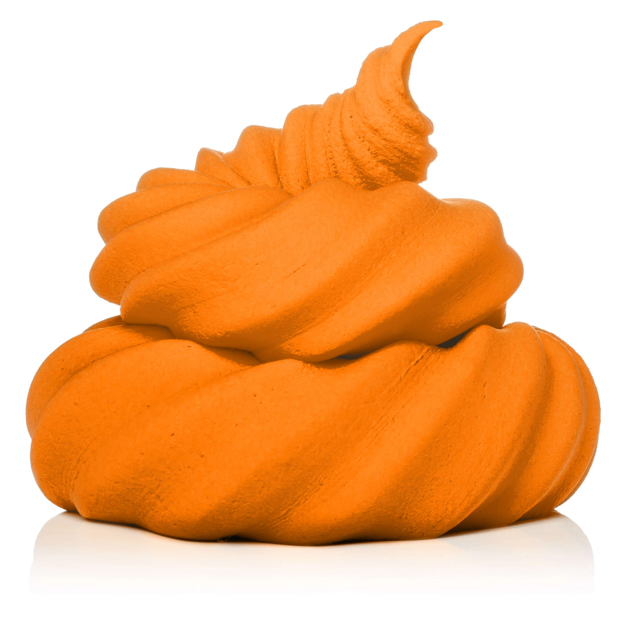 Orange swirl of Air Dry Clay shaped creatively, showcasing its soft, moldable texture for crafting projects.