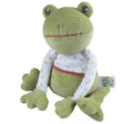 Organic Gemba the Frog plush toy made from soft, organic fabric with a long sleeve top for cuddly fun.