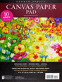 Canvas paper pad with 10 detachable textured sheets ideal for acrylic, oil, tempera paints, and creative practice.